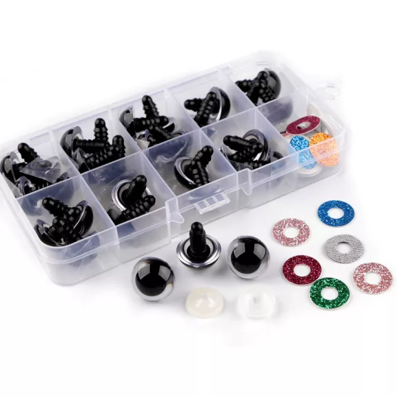Csillámos biztonsági szemkészlet Ø14; 16 mm - 2 (16 mm) fekete (3 szett) Csillámos biztonsági szemkészlet Ø14; 16 mm - 2 (16 mm) fekete (3 szett)