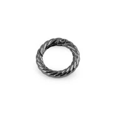   Dísz karabiner karika Ø20 mm - 2 nikkel fekete (30 db-os csomagolás)