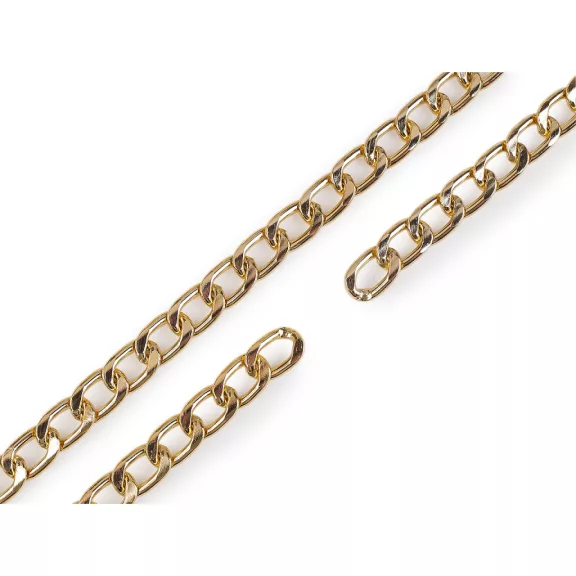 Lapos lánc, szélessége 13 mm, folyóméteres - 3 arany klasszik Lapos lánc, szélessége 13 mm, folyóméteres - 3 arany klasszik