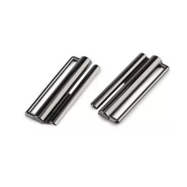   Fém kapocs kabátokra, bundákra, áthúzó 38 mm - 2 nikkel fekete (10 pr)