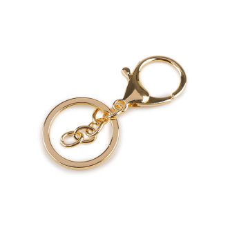 Karabíner karikával és lánccal kulcskarika