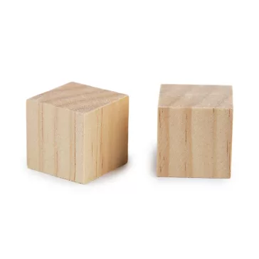   Natúr fa kocka festhető 2,5x2,5 cm - természeti (50 db-os csomagolás)