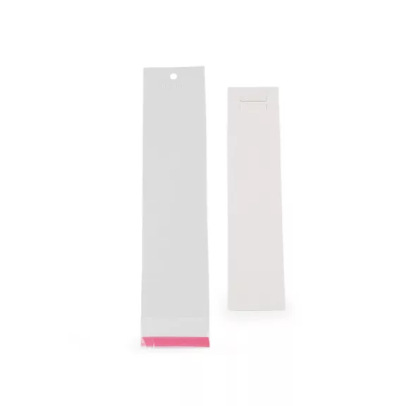 Ékszer bemutató kártya BOPP tasakkal 5x22 cm - 2 fehér (200 szett) Ékszer bemutató kártya BOPP tasakkal 5x22 cm - 2 fehér (200 szett)