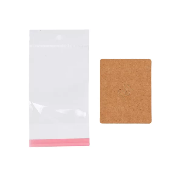 Ékszer bemutató kártya BOPP tasakkal 6x7,5 cm - 1 természetes barna (20 szett) Ékszer bemutató kártya BOPP tasakkal 6x7,5 cm - 1 természetes barna (20 szett)