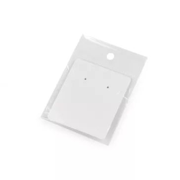   Ékszer bemutató kártya BOPP tasakkal 5x6 cm - 2 fehér (200 szett)