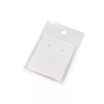   Ékszer bemutató kártya BOPP tasakkal 5x6 cm - 2 fehér (600 szett)