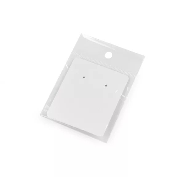 Ékszer bemutató kártya BOPP tasakkal 5x6 cm - 2 fehér (600 szett) Ékszer bemutató kártya BOPP tasakkal 5x6 cm - 2 fehér (600 szett)