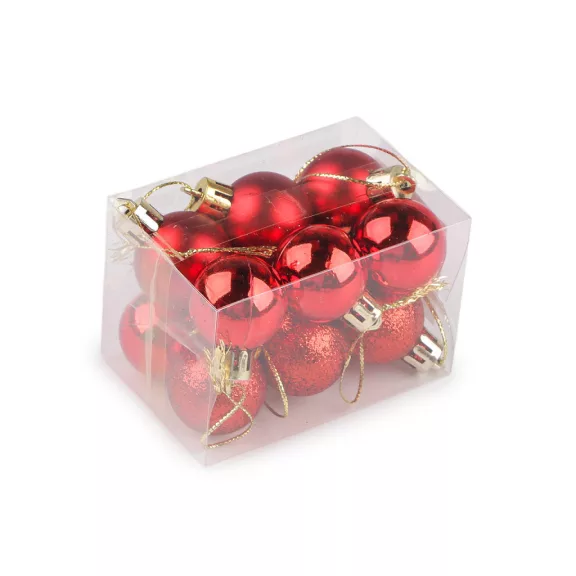 Karácsonyi gömb szett Ø30 mm - 4 piros (1 doboz) Karácsonyi gömb szett Ø30 mm - 4 piros (1 doboz)