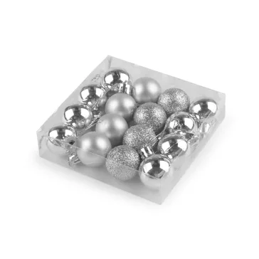 Karácsonyi gömb szett Ø30 mm - 1 ezüst (1 doboz)