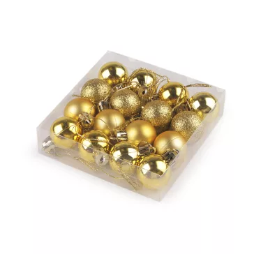 Karácsonyi gömb szett Ø30 mm - 2 arany (5 box)