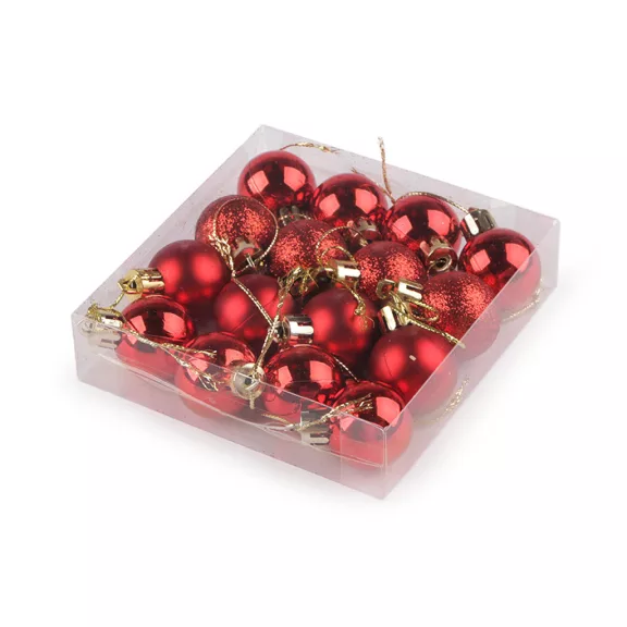 Karácsonyi gömb szett Ø30 mm - 4 piros (5 box) Karácsonyi gömb szett Ø30 mm - 4 piros (5 box)