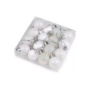 Karácsonyi gömb szett Ø30 mm - 6 fehér (5 box)