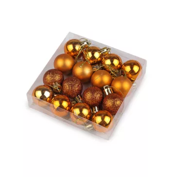 Karácsonyi gömb szett Ø30 mm - 8 rézsárga (5 box)
