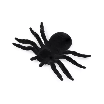 Halloween pók bársonyos - fekete (12 db-os csomagolás)