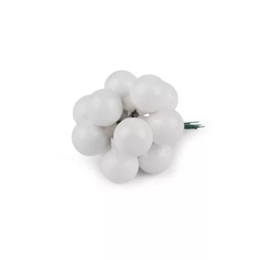   Mini karácsonyi gömbök dróton Ø2 cm - matt és fényes - 1 fehér fény (60 db-os csomagolás)