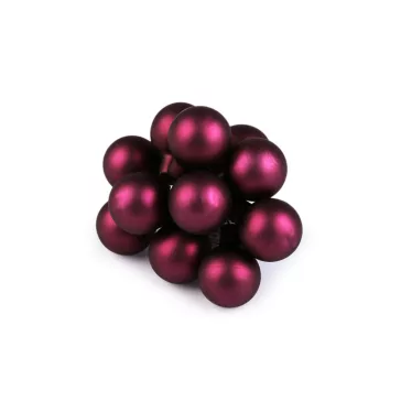   Mini karácsonyi gömbök dróton Ø2 cm - matt és fényes - 16 pink matt (60 db-os csomagolás)