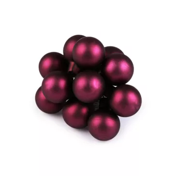   Mini karácsonyi gömbök dróton Ø2,5 cm - matt és fényes - 16 pink matt (60 db-os csomagolás)