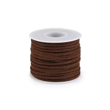   Bőrszál velúr széles 2 mm - 1 barna (100 m-es csomagolás)