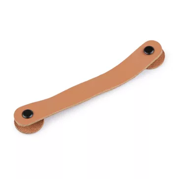   Bőr fül / fogantyú kosarakhoz és fedőkhöz, csavaros szegecs 2x15 cm - természetes barna (10 db-os csomagolás)