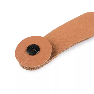   Bőr fül / fogantyú kosarakhoz és fedőkhöz, csavaros szegecs 2x15 cm - természetes barna (10 db-os csomagolás)