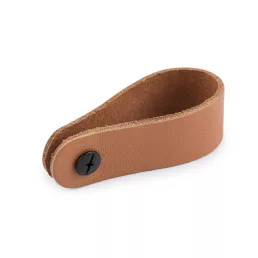 Bőr fül / fogantyú csavaros szegeccsel 2x7 cm
