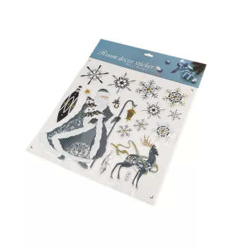   Karácsonyi öntapadós 3D ablak és ajtómatrica - 10 blue dark Santa (3 card)