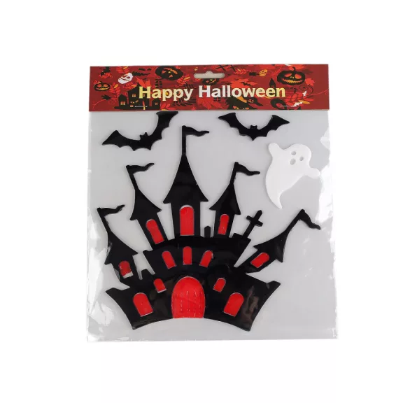 Gél matricák Halloween / boszorkány - 3 fekete várkastély (4 card) Gél matricák Halloween / boszorkány - 3 fekete várkastély (4 card)