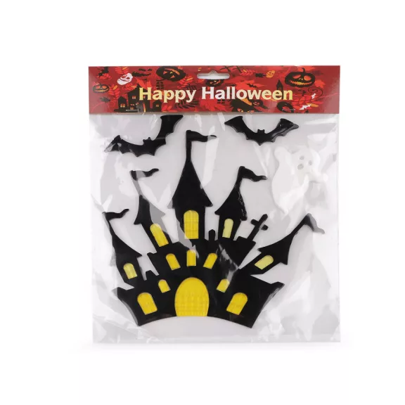 Gél matricák Halloween / boszorkány - 5 sárga várkastély (4 card) Gél matricák Halloween / boszorkány - 5 sárga várkastély (4 card)