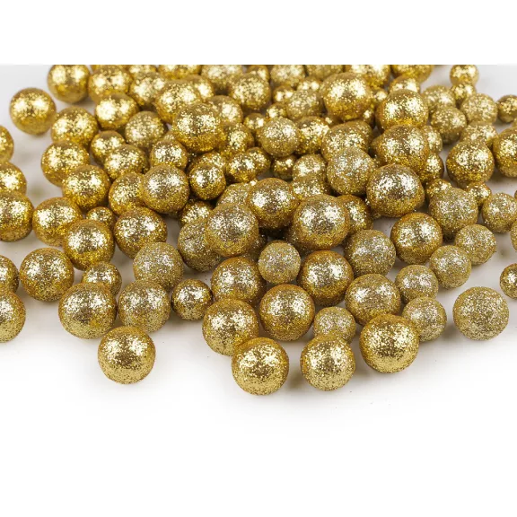 Hungarocell polisztirol golyók glitteres 3 méret mix - 3 arany (1 zacskó) Hungarocell polisztirol golyók glitteres 3 méret mix - 3 arany (1 zacskó)