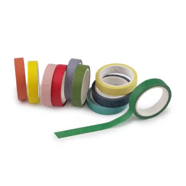 Washi papír ragasztószalag széles 7 mm - mix (1 doboz)
