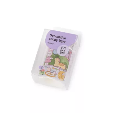   Washi öntapadós dekor szalag gyerek motívum szett - 2 világoslila (4 box)