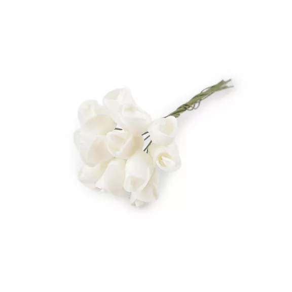 Polifoam minirózsa dróton illatcsomag készítéséhez - 2 világos krém (9 bunch) Polifoam minirózsa dróton illatcsomag készítéséhez - 2 világos krém (9 bunch)