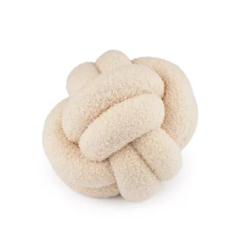   Dekoratív párna csomózott bouclé Ø20 cm - 2 világos bézs (1 db-os csomagolás)