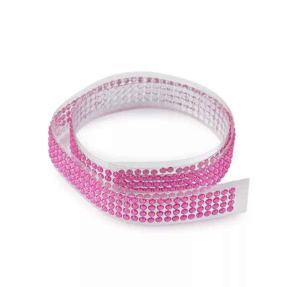 Öntapadós strasszkő szalag széles 12 mm - 4 pink (5 db-os csomagolás) Öntapadós strasszkő szalag széles 12 mm - 4 pink (5 db-os csomagolás)