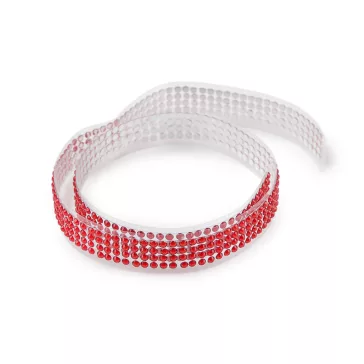   Öntapadós strasszkő szalag széles 12 mm - 6 piros (1 db-os csomagolás)