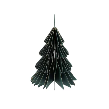   Papír karácsonyi dísz karácsonyfára - tűlevelű - 4 (13 cm) zöld sötét arany (4 db-os csomagolás)