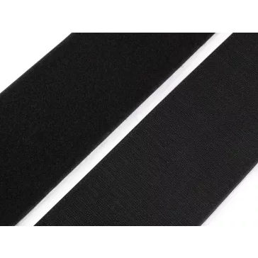   Tépőzár öntapadós  hurkos + bolyhos oldal 10 cm - fekete