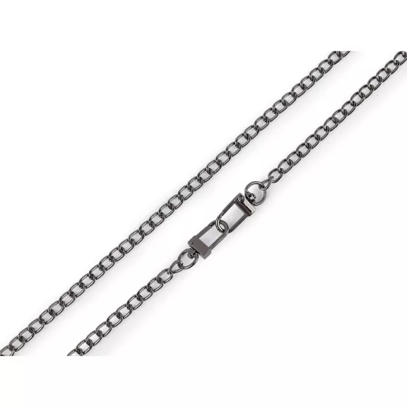 Fém táskalánc karabinerrel 125 cm széles 6 mm - 2 nikkel fekete (1 db-os csomagolás) Fém táskalánc karabinerrel 125 cm széles 6 mm - 2 nikkel fekete (1 db-os csomagolás)