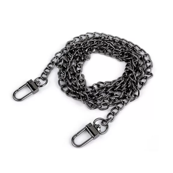 Fém táskalánc karabinerrel 125 cm széles 6 mm - 2 nikkel fekete (3 db-os csomagolás) Fém táskalánc karabinerrel 125 cm széles 6 mm - 2 nikkel fekete (3 db-os csomagolás)
