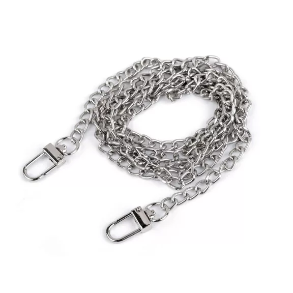 Fém táskalánc karabinerrel 125 cm széles 6 mm - 3 nikkel (9 db-os csomagolás) Fém táskalánc karabinerrel 125 cm széles 6 mm - 3 nikkel (9 db-os csomagolás)