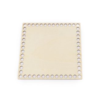   Horgolható fa alap / kosár táska készítésre négyzet 15x15 cm