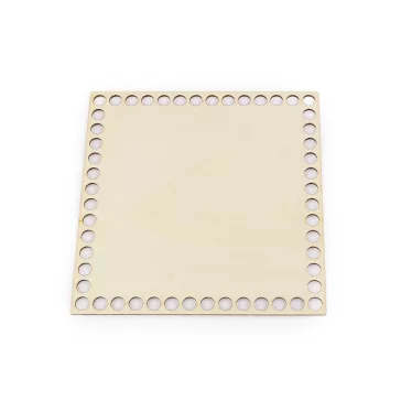   Horgoláshoz / kosárkészítéshez való fa alap 15x15 cm - természetes világos (10 db-os csomagolás)