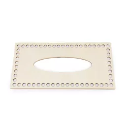 Horgolható faalap zsebkendőtartó fedél 12x24 cm