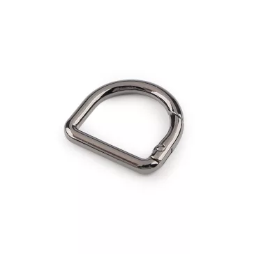   Karabíner félkarika lyuk 22 mm - 2 nikkel fekete (10 db-os csomagolás)