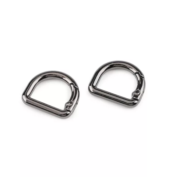 Karabíner D félkarika lyuk 16 mm - 3 nikkel fekete (2 db-os csomagolás) Karabíner D félkarika lyuk 16 mm - 3 nikkel fekete (2 db-os csomagolás)