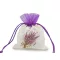 Ajándékzsák levendulás mintával 10x13 cm - 2 krém világos lila (3 db-os csomagolás)