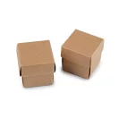 Ékszerdoboz 4x4 cm - természetes barna (2 db-os csomagolás) Ékszerdoboz 4x4 cm - természetes barna (2 db-os csomagolás)