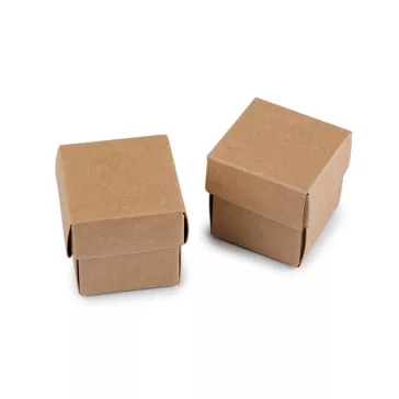   Ékszerdoboz 4x4 cm - természetes barna (2 db-os csomagolás)