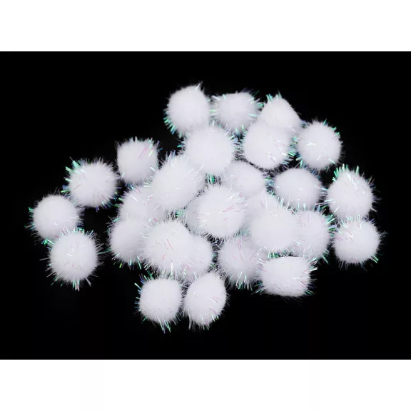 Színes Pom pom golyók lurexszel Ø15 mm - 1 fehér (10 zacskó) Színes Pom pom golyók lurexszel Ø15 mm - 1 fehér (10 zacskó)