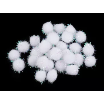   Színes Pom pom golyók lurexszel Ø15 mm - 4 mix karácsonyi (1 zacskó)